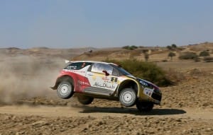 Sheikh Khalid Al Qassimi powering his Abu Dhabi Citroen DS3 in Cyprus today.