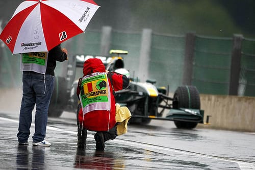 Lotus in the rain at Spa