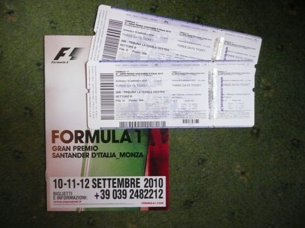 Monza race tickets 2010