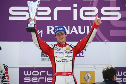 Rossi on the podium aragon 2011
