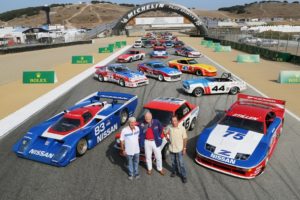 Nissan and Datsun racing legends John Morton, Peter Brock and Steve Millen, from left, helped celebrate Nissan's racing heritage as the featured marque at the Rolex Monterey Motorsports Reunion.